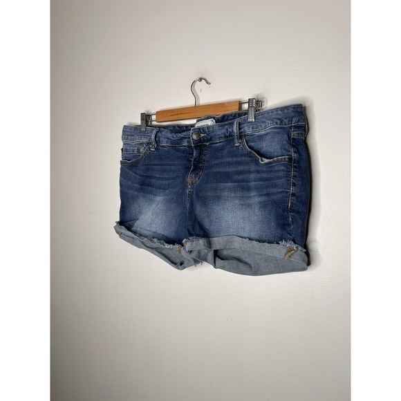 Torrid Blue Denim Cut Off Distressed Pockets Shorts Plus Size 18 - Picture 2 of 9